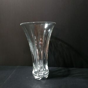 DePlomb Lead Crystal Vase Flared Shape Vertical Cut Design Elegant Craftsmanship